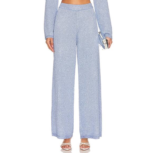 Simkhai 'Orissa' Blue Polyester Straight Leg Pant Size M - Picture 1 of 5